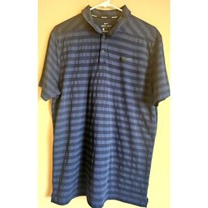 Nike Dri-Fit Men’s black Striped Golf Shirt Large, casual